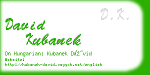 david kubanek business card